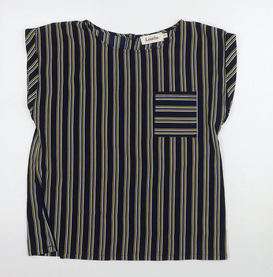 Womens UK Size 10 Louche Black Basic Blouse
