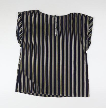 Womens UK Size 10 Louche Black Basic Blouse