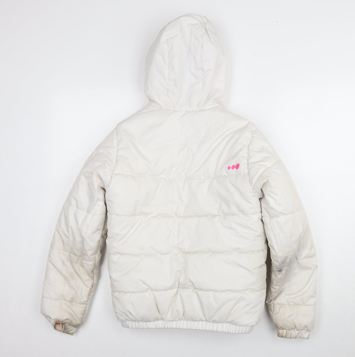 Decathlon Girls White Puffer Jacket, 12 Years, Hooded