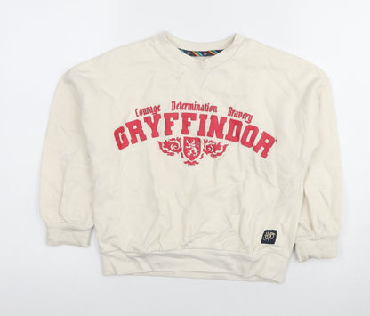 Harry Potter Girls Ivory Gryffindor Pullover Sweatshirt 7-8 Years