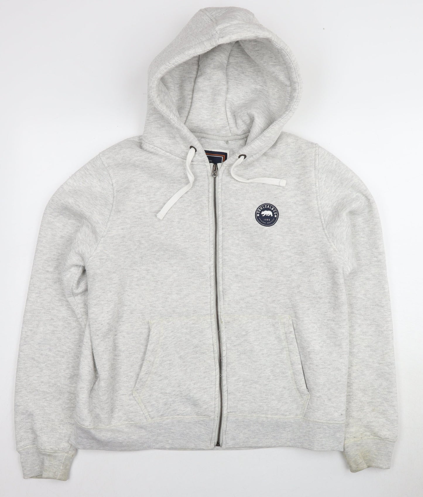 Unisex Adults UK Size 10 SoulCal & Co Grey Full Zip Hoodie