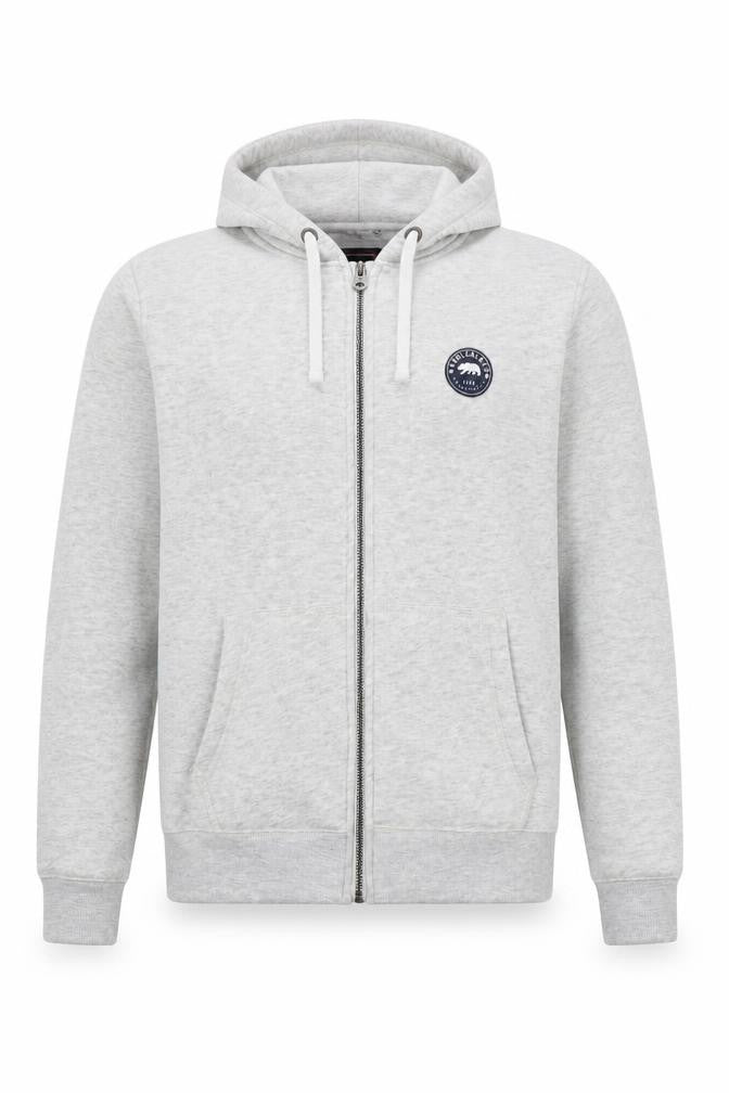 Front view of SoulCal & Co unisex grey full zip hoodie, size 10