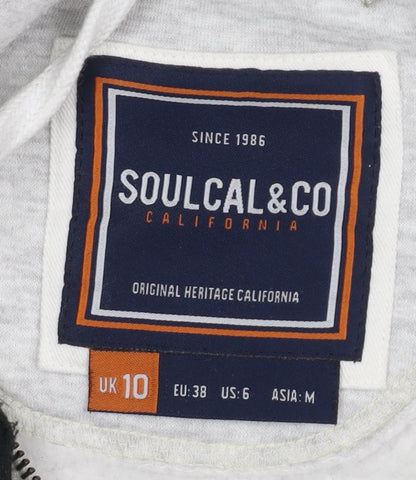 Unisex Adults UK Size 10 SoulCal & Co Grey Full Zip Hoodie