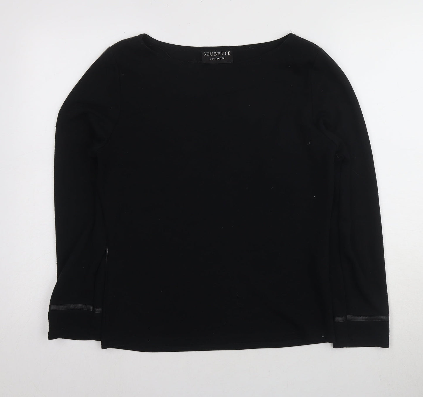Shubette London Black Women's Size 10 Basic Boat Neck Blouse