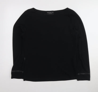 Shubette London Black Women's Size 10 Basic Boat Neck Blouse