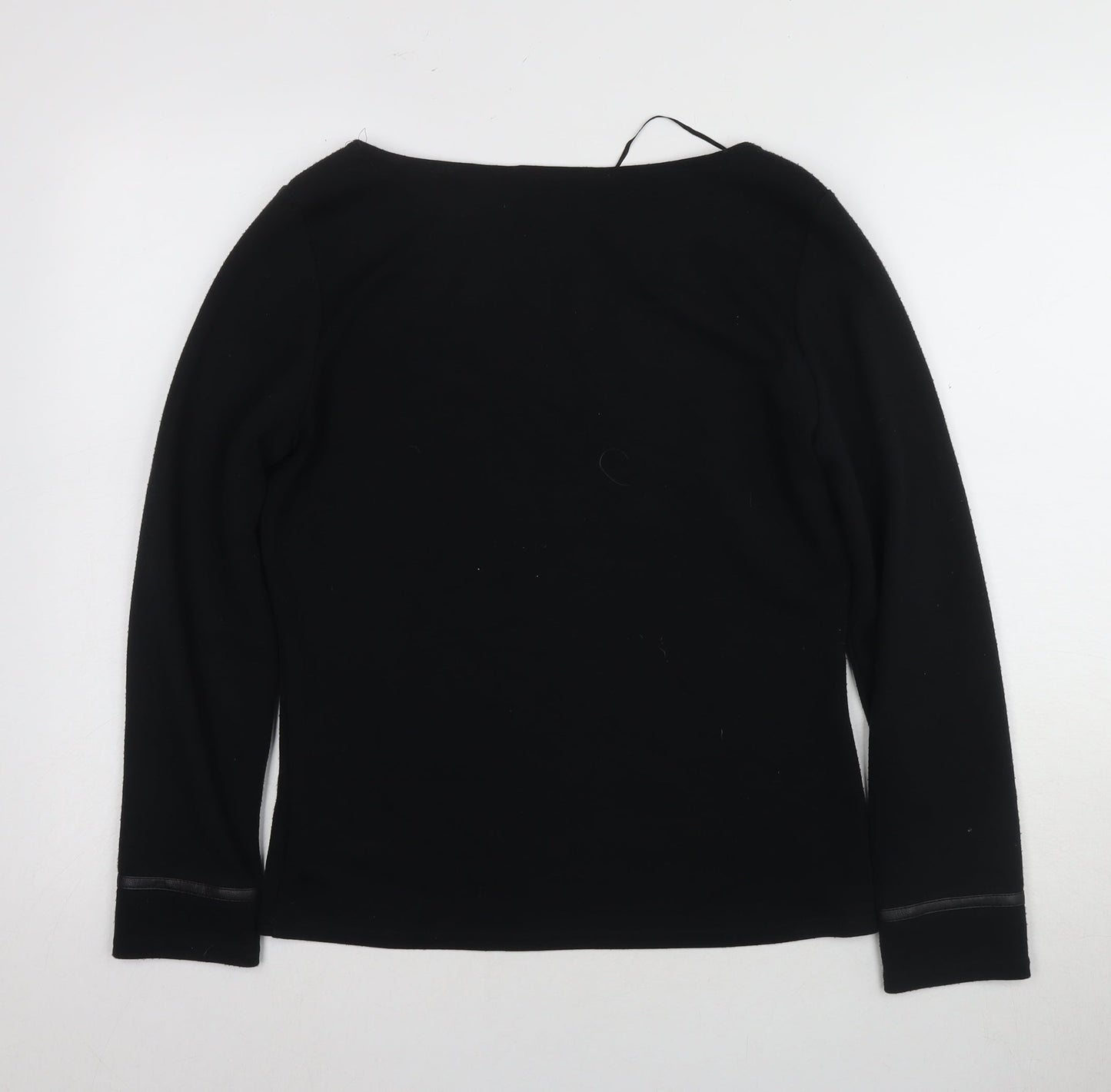 Shubette London Black Women's Size 10 Basic Boat Neck Blouse