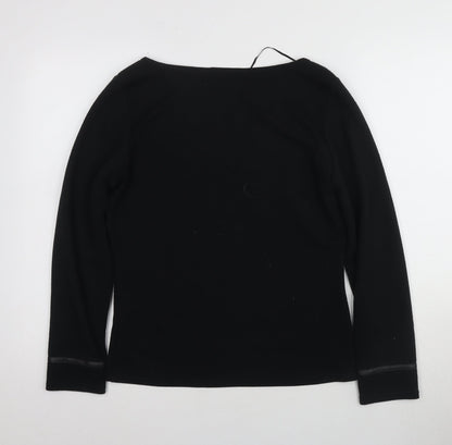 Shubette London Black Women's Size 10 Basic Boat Neck Blouse