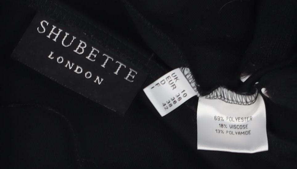 Shubette London Black Women's Size 10 Basic Boat Neck Blouse