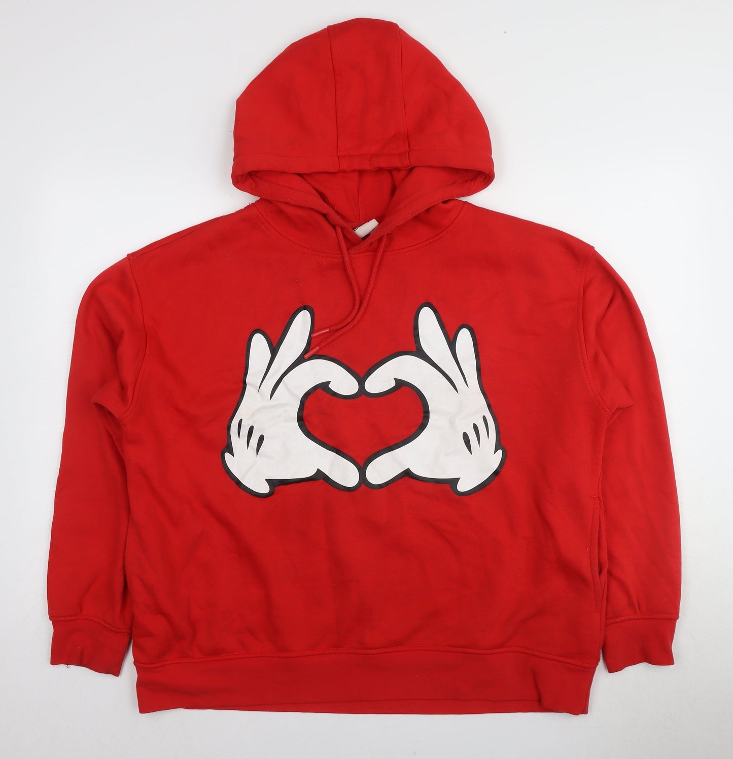 Unisex Adults UK Size L Disney Red Pullover Hoodie