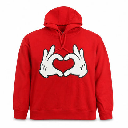Front view of Disney Red unisex hoodie l - graphic print pullover
