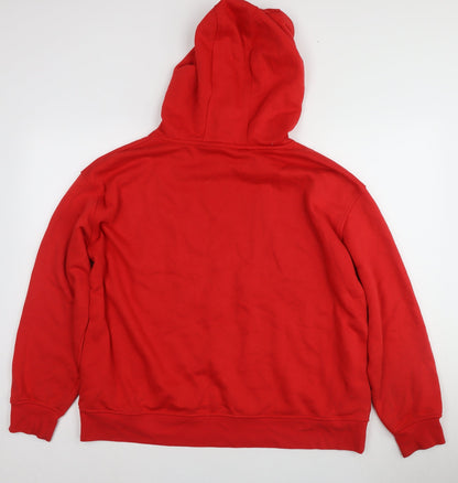 Unisex Adults UK Size L Disney Red Pullover Hoodie
