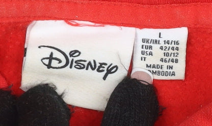 Unisex Adults UK Size L Disney Red Pullover Hoodie