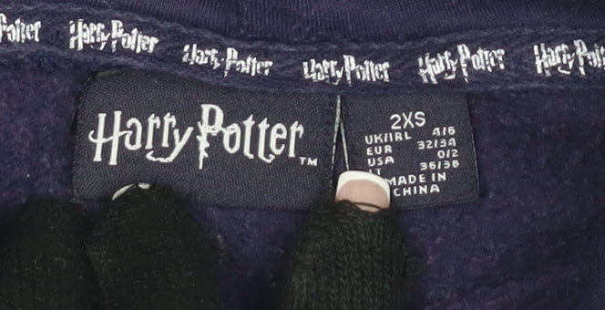 Unisex Adults UK Size 2XS Harry Potter Blue Pullover Hoodie