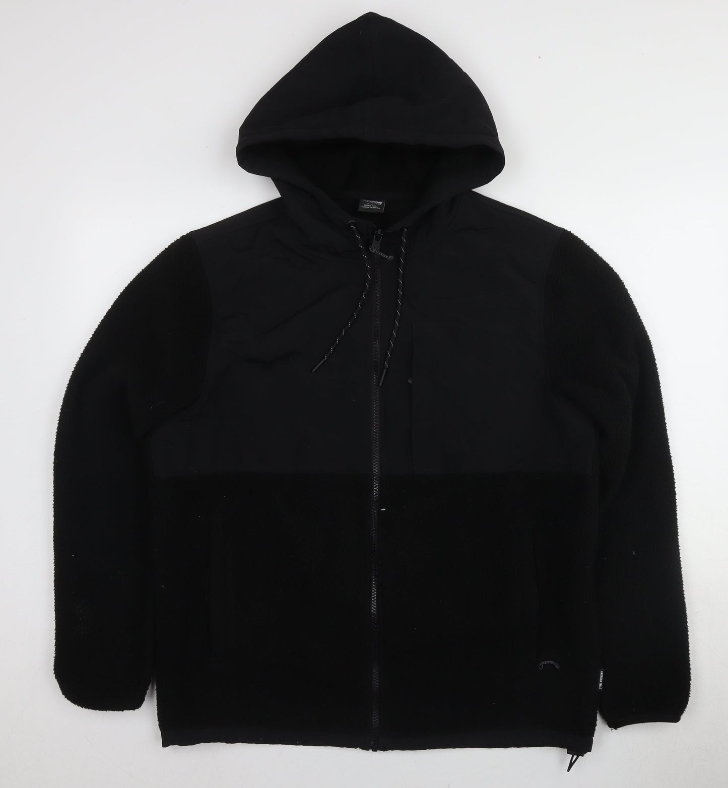 American Eagle Men's Black Hooded Jacket M