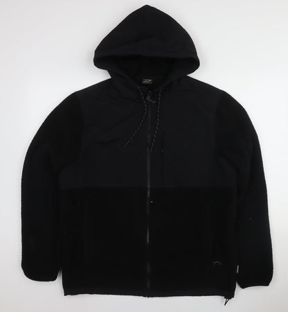 American Eagle Men's Black Hooded Jacket M