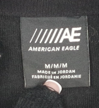 American Eagle Men's Black Hooded Jacket M