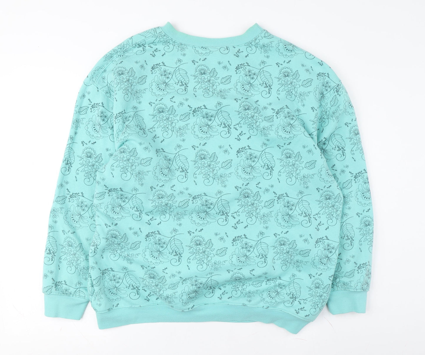 Damart Women’s Blue Floral Pullover Sweatshirt, Size M