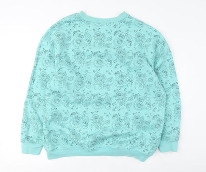Damart Women’s Blue Floral Pullover Sweatshirt, Size M