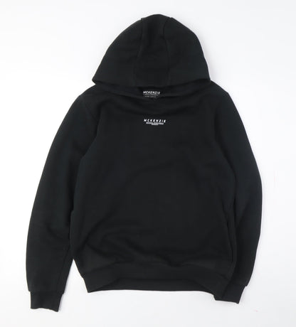 McKenzie Boys Black Hoodie 13-14 Years Pullover Logo Design