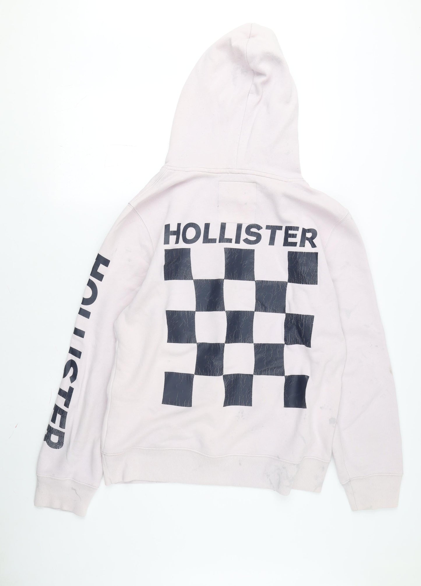 Hollister Unisex Ivory Hoodie M - Graphic Logo Casual