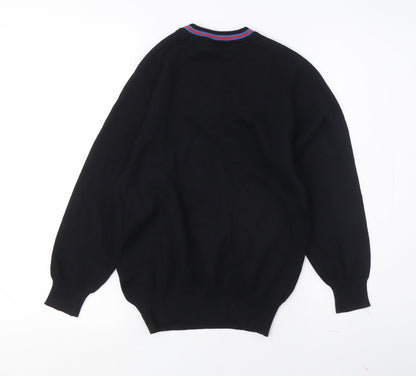 Trutex Boys Black V-Neck School Jumper, 9-10 Years, Cotton