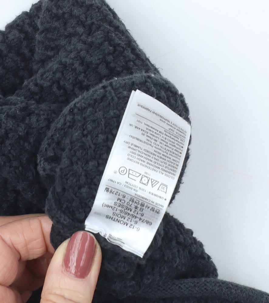 GAP Unisex Kids Black Cardigan, 6-12 Months, Autumn/Winter