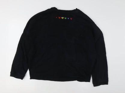 Diesel Unisex Black Cotton Pullover Sweatshirt - Small