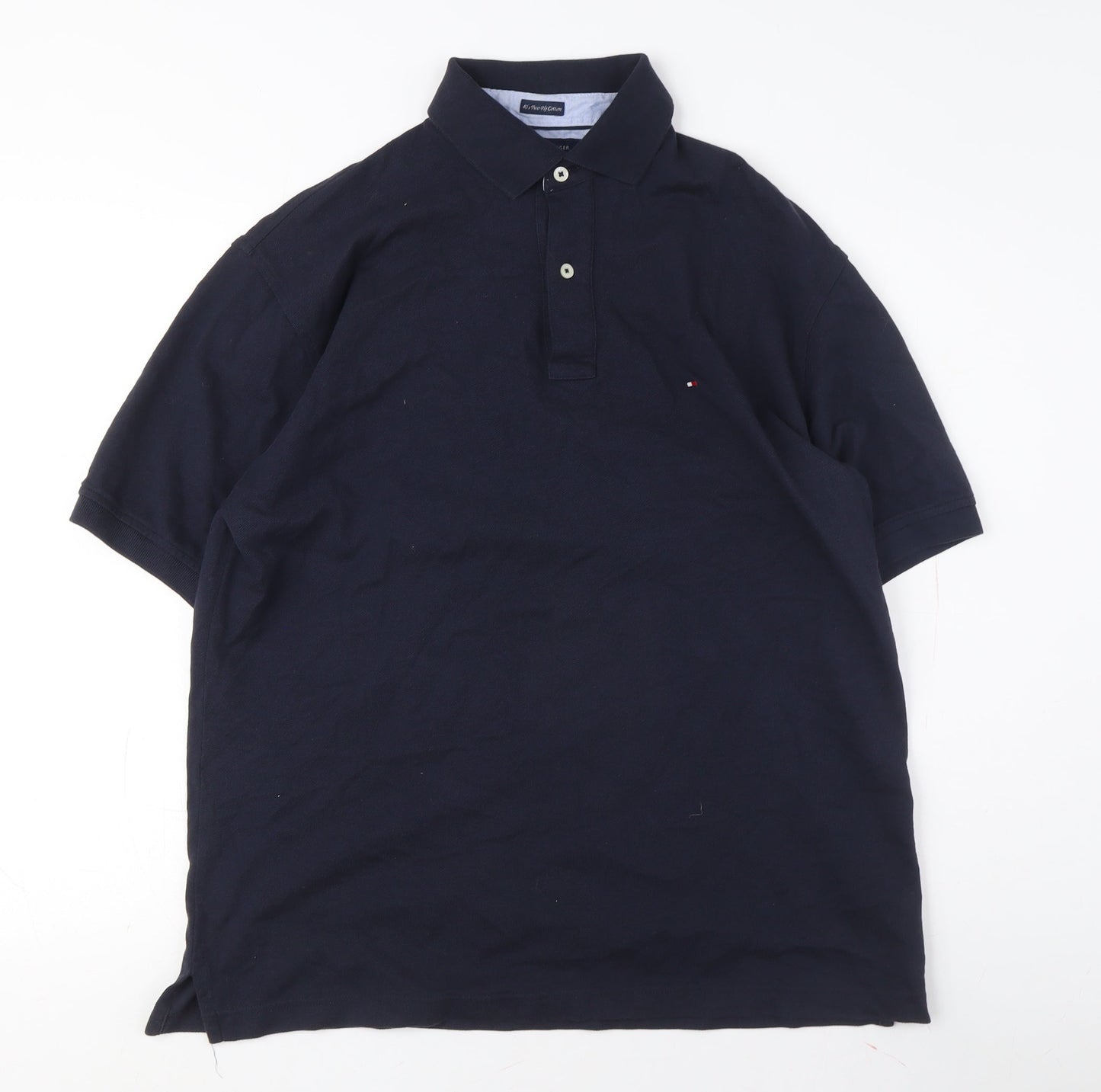 Tommy Hilfiger Men's Blue Polo M Short Sleeve Cotton