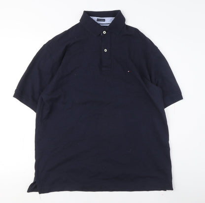 Tommy Hilfiger Men's Blue Polo M Short Sleeve Cotton