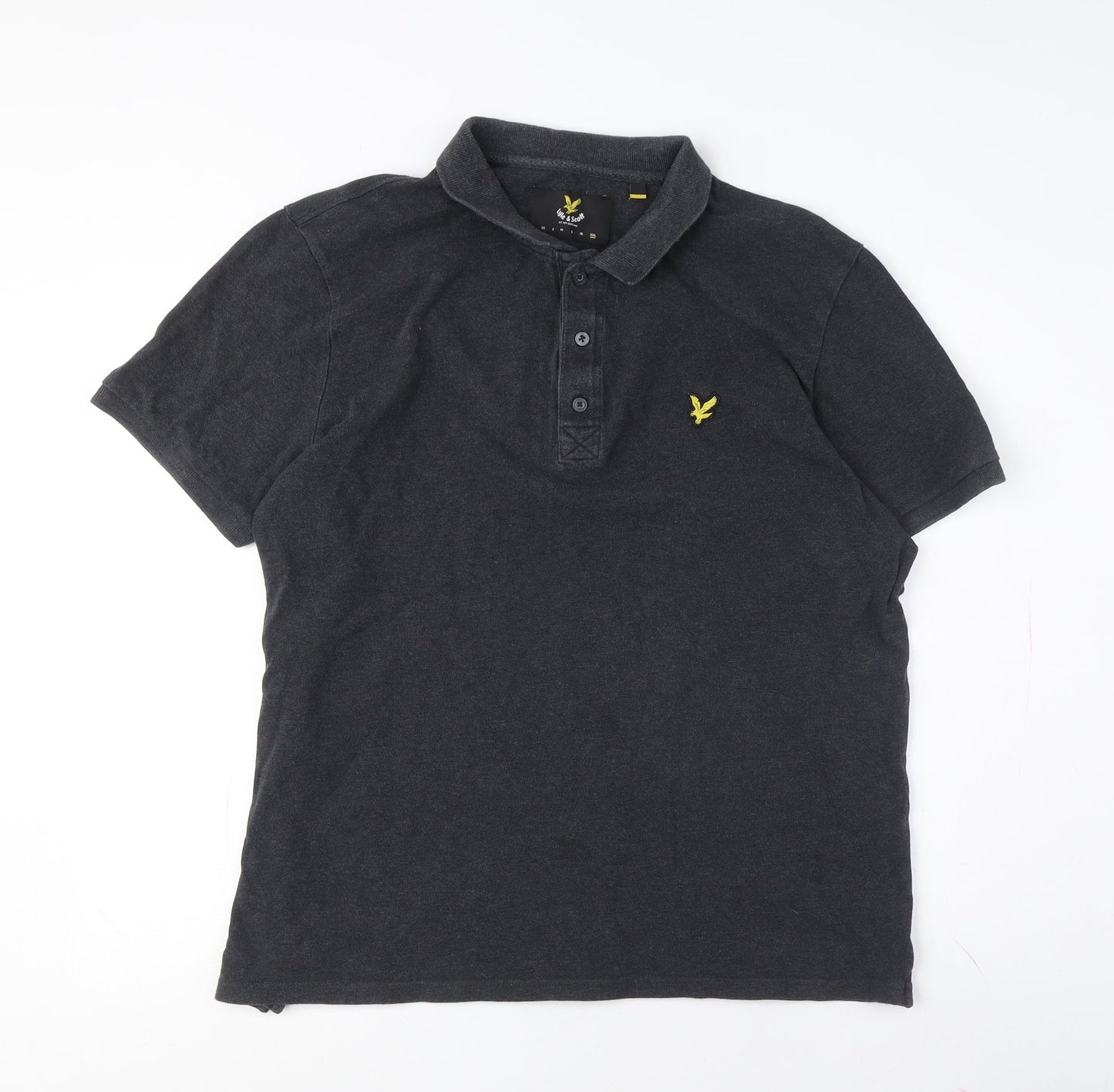 Lyle & Scott Men's Black Collared Polo Shirt M Solid Casual