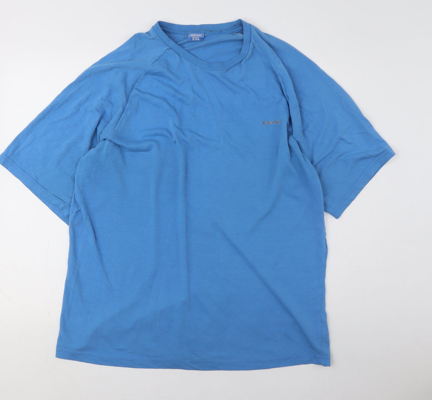 Connay Men's Blue 2XL Cotton Crew Neck T-Shirt