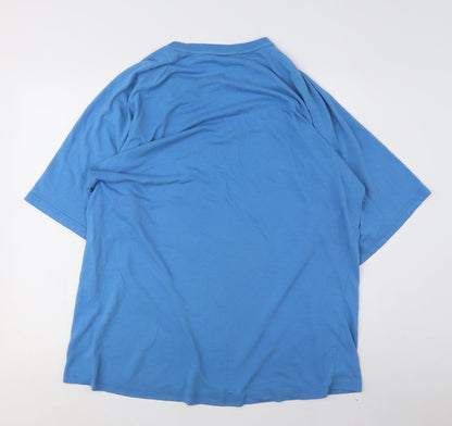 Connay Men's Blue 2XL Cotton Crew Neck T-Shirt