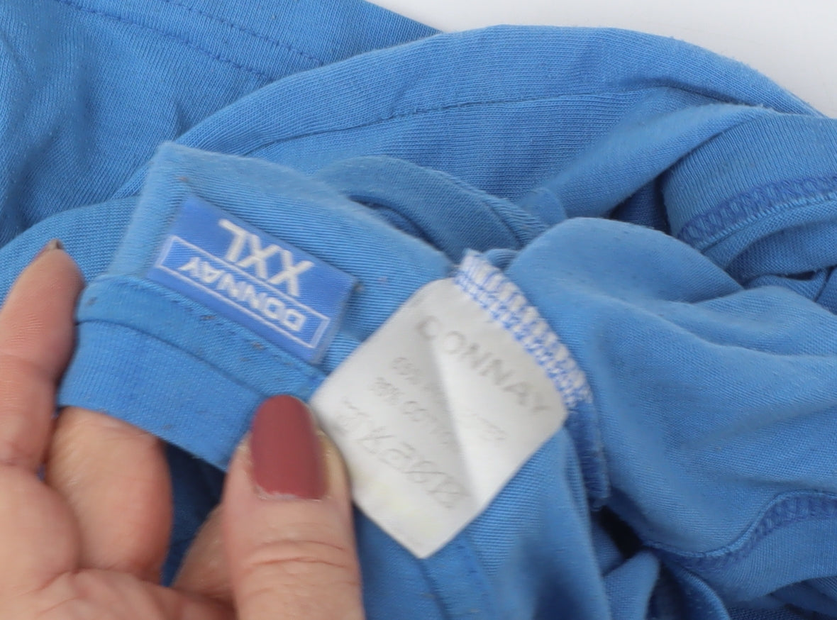 Connay Men's Blue 2XL Cotton Crew Neck T-Shirt