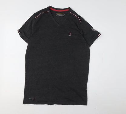 Legend's Men Black V-Neck Contrast Trim T-Shirt M