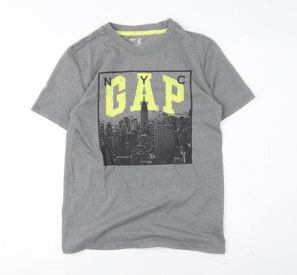 GAP Boys Grey NYC Logo Graphic T-Shirt 2XL