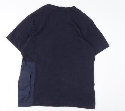 ICON Men's Blue Crew Neck Logo T-Shirt Short Sleeve S