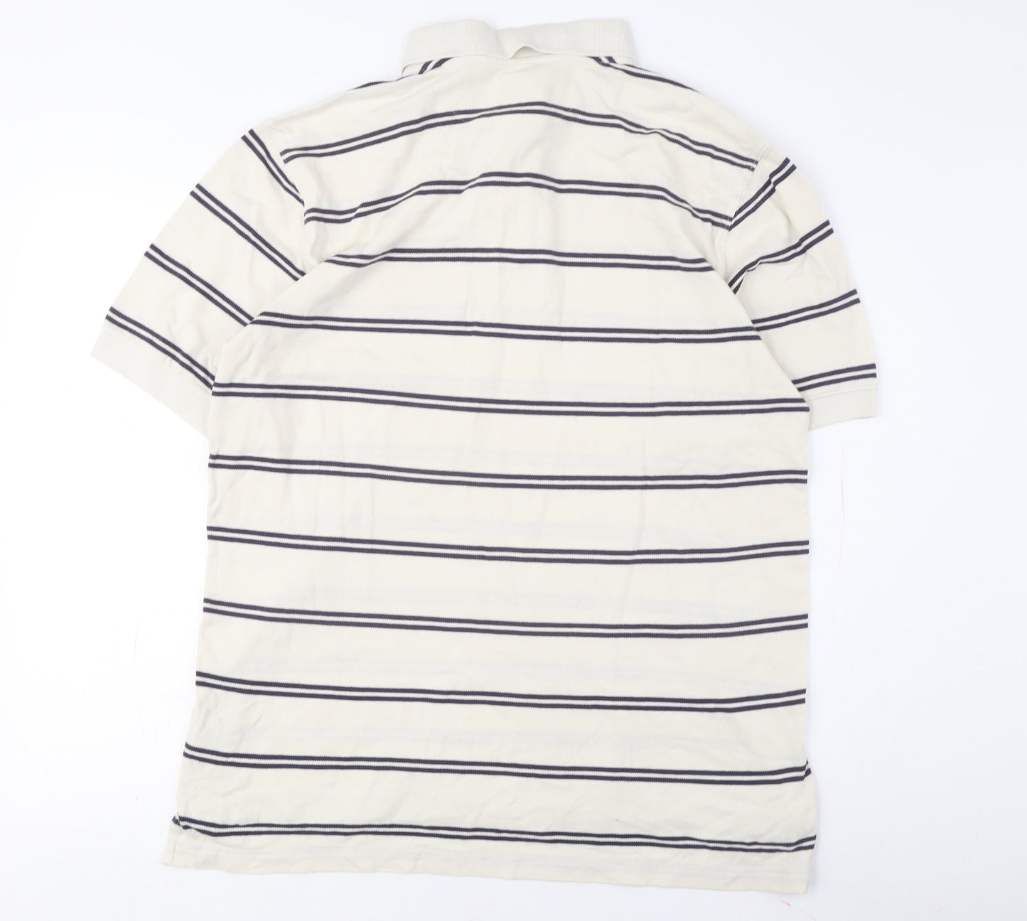 Basic Editions Men's Beige Striped Polo M