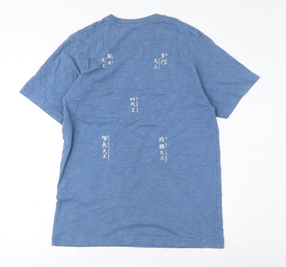 Unisex Adults UK Size S Uniqlo Blue Basic T-Shirt
