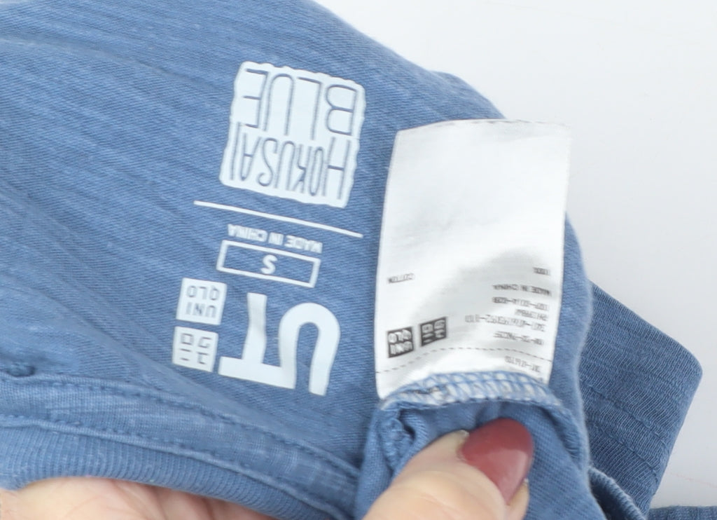 Unisex Adults UK Size S Uniqlo Blue Basic T-Shirt