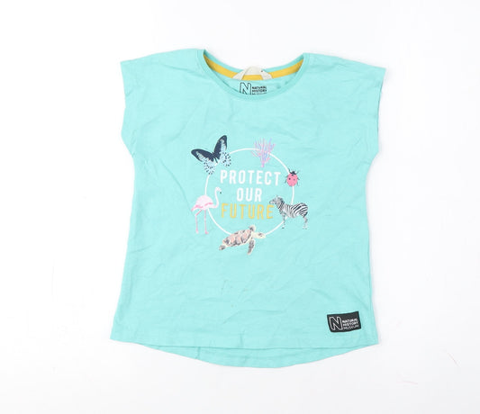 John Lewis Girls Green T-Shirt, 8 Years, Nature Graphic Tee