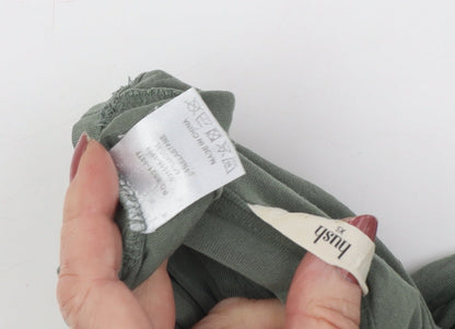 Hush Women’s Green Long Sleeve V-Neck T-Shirt, XS