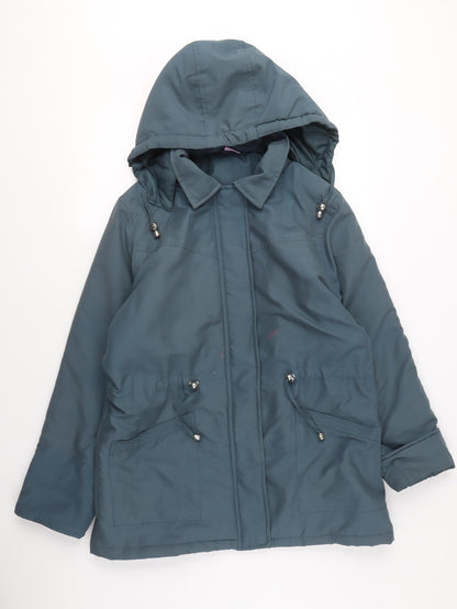 Amalina Women's Blue Hooded Parka Jacket Size 12