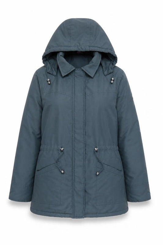 Amalina Women's Blue Hooded Parka Jacket Size 12