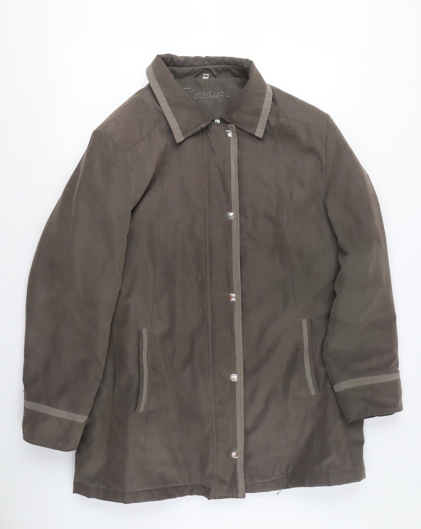 Womens UK Size 16 Elegance Brown Overcoat