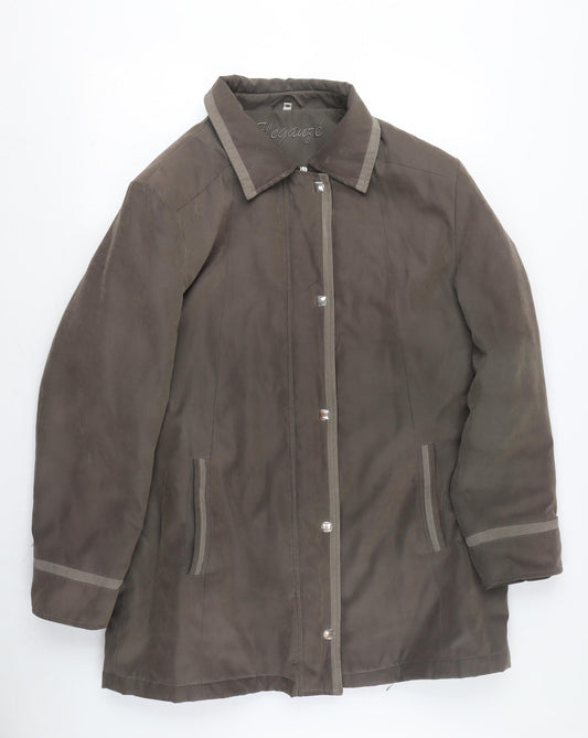 Womens UK Size 16 Elegance Brown Overcoat