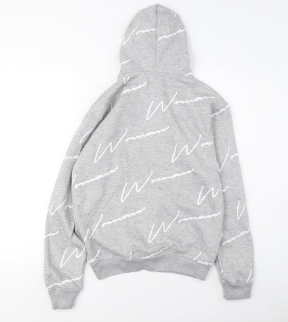 Boohoo Women's Grey Hoodie UK 6 Casual Graphic Print