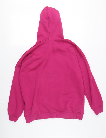 Boohoo Women's Pink Pullover Hoodie, XS, Logo Accent
