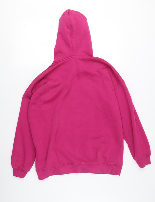Boohoo Women's Pink Pullover Hoodie, XS, Logo Accent