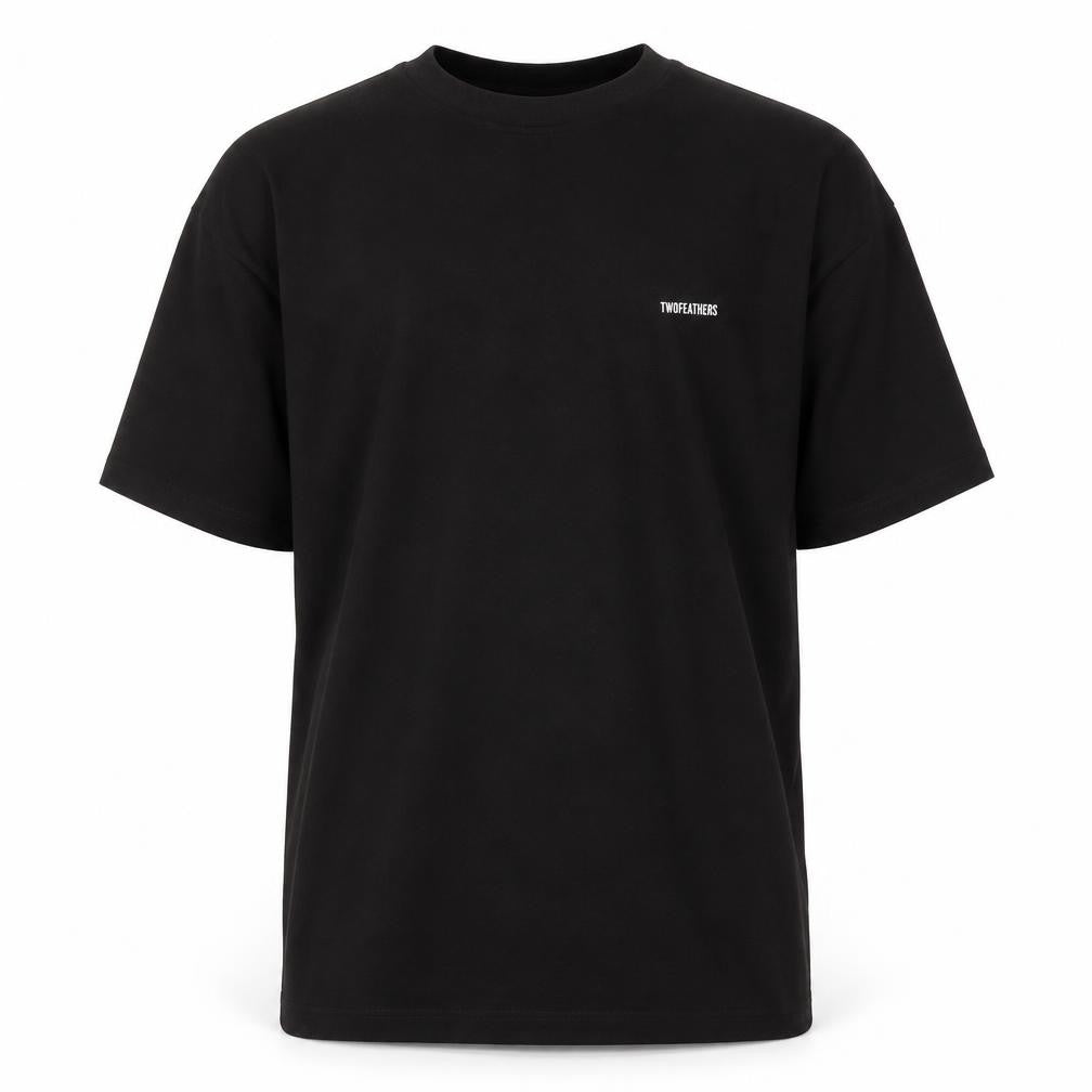 Mens UK Size L Twofeathers Black  T-Shirt