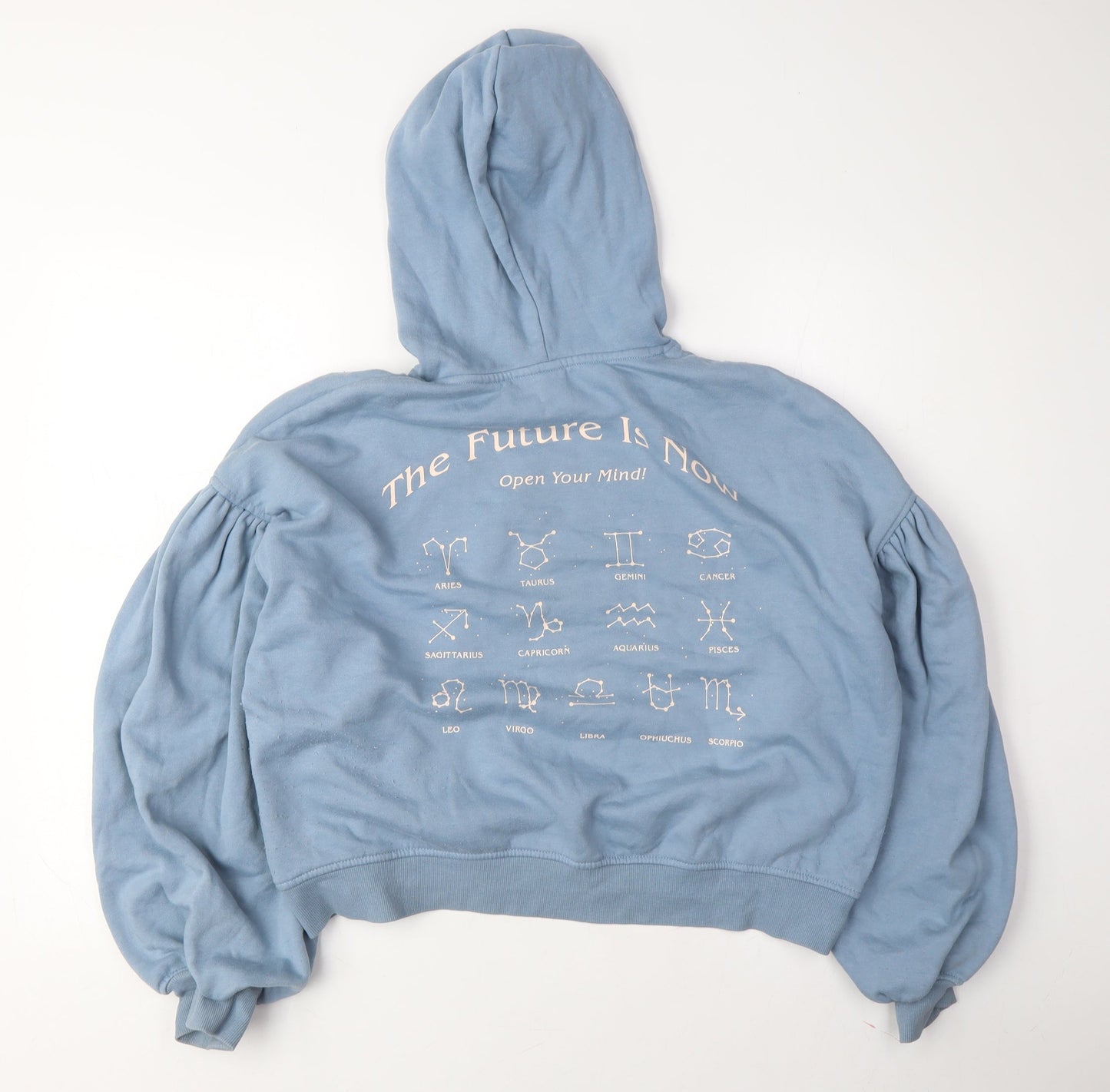 H&M Women's Blue Horoscope Pullover Hoodie, Size S